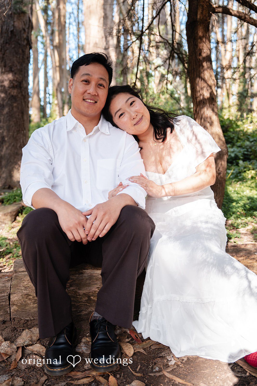 Couple sharing a peaceful moment in nature at The Presidio.
