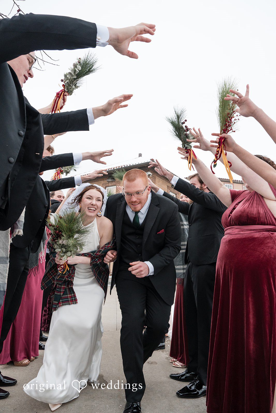 Samantha + James The couple makes a joyful exit with cheers from their bridal party