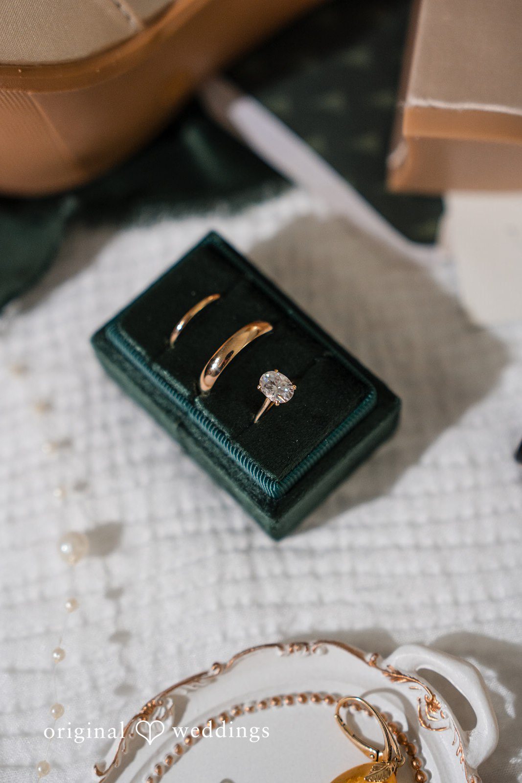 Samantha + James A detail shot of the wedding rings