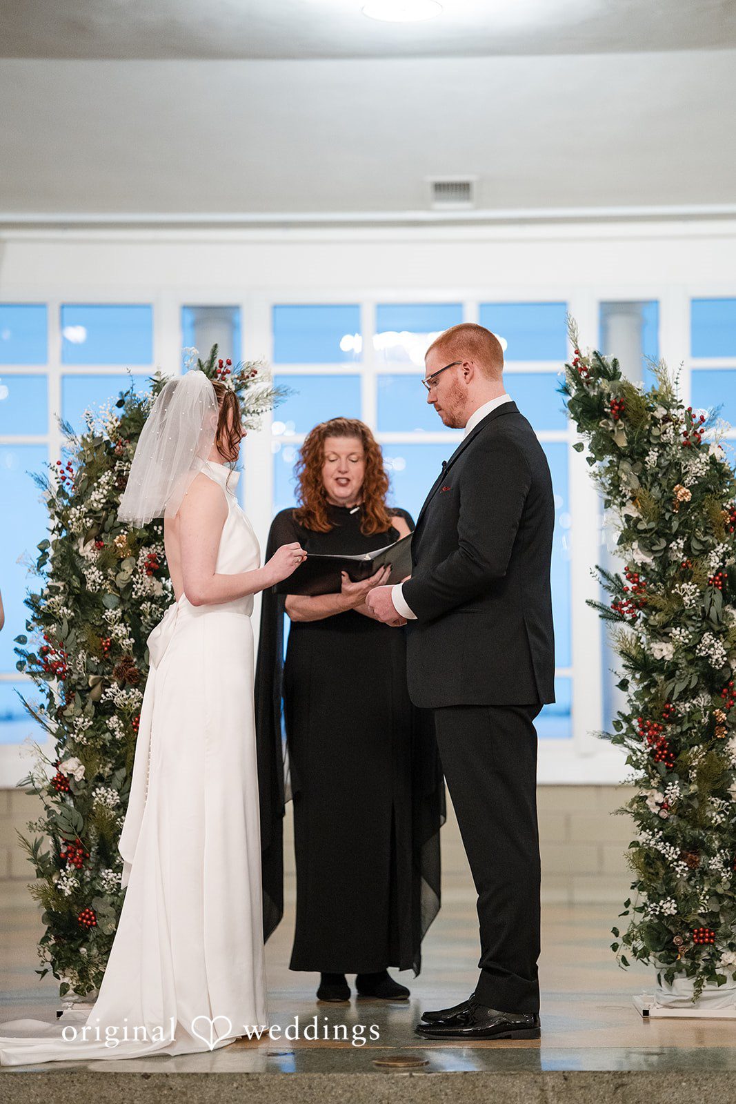 Samantha + James Our Milwaukee wedding photographers captured the moment the bride and groom were about to exchange rings