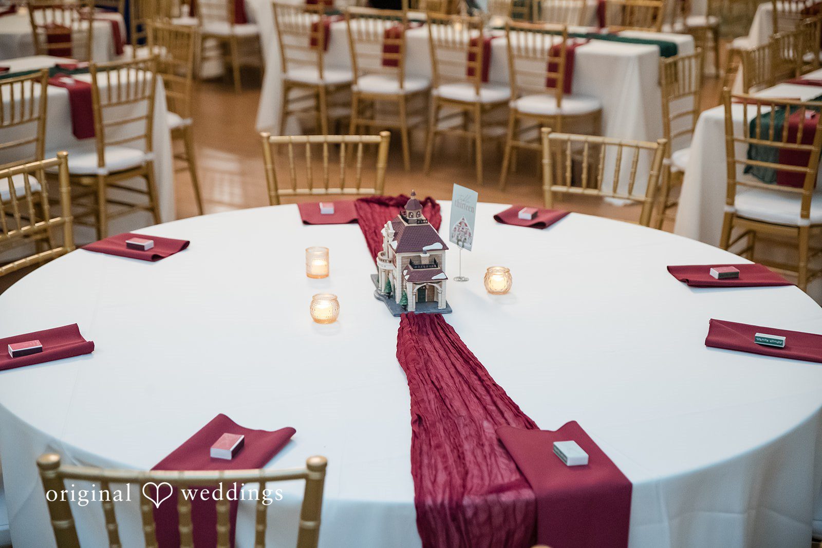 Samantha + James Beautifully decorated tables at the wedding reception