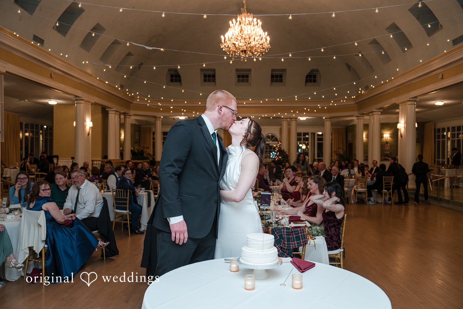 Samantha + James The couple shares a romantic kiss