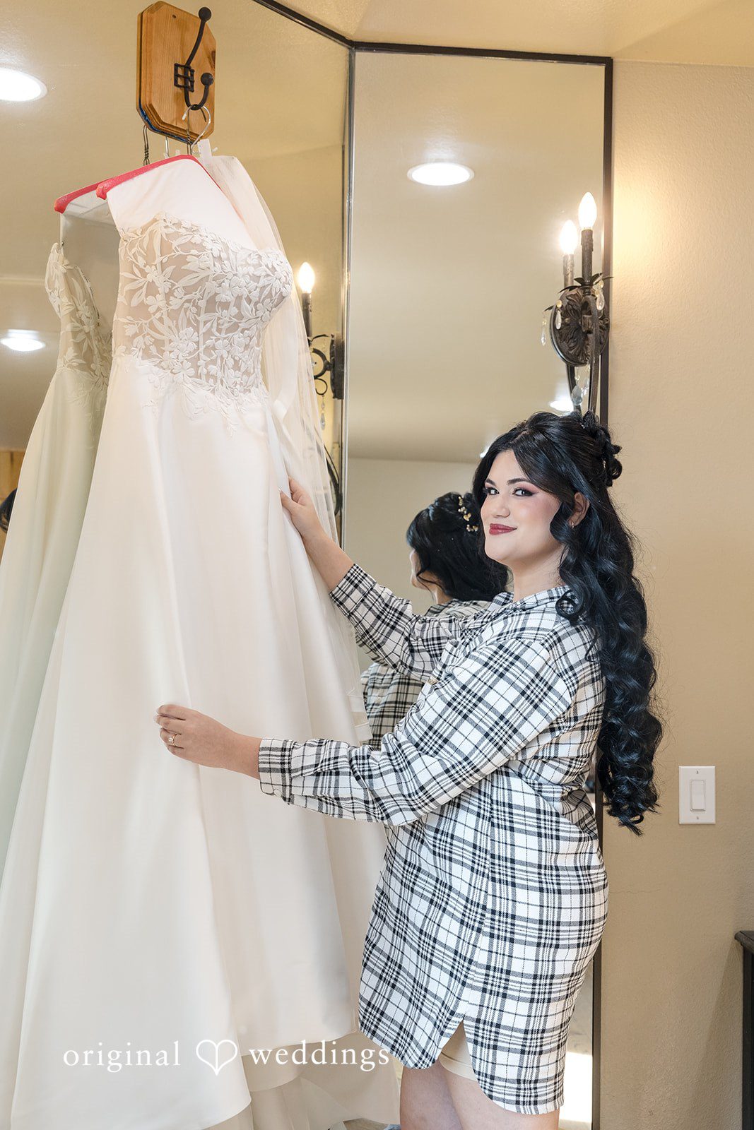 Bride getting ready before ceremony