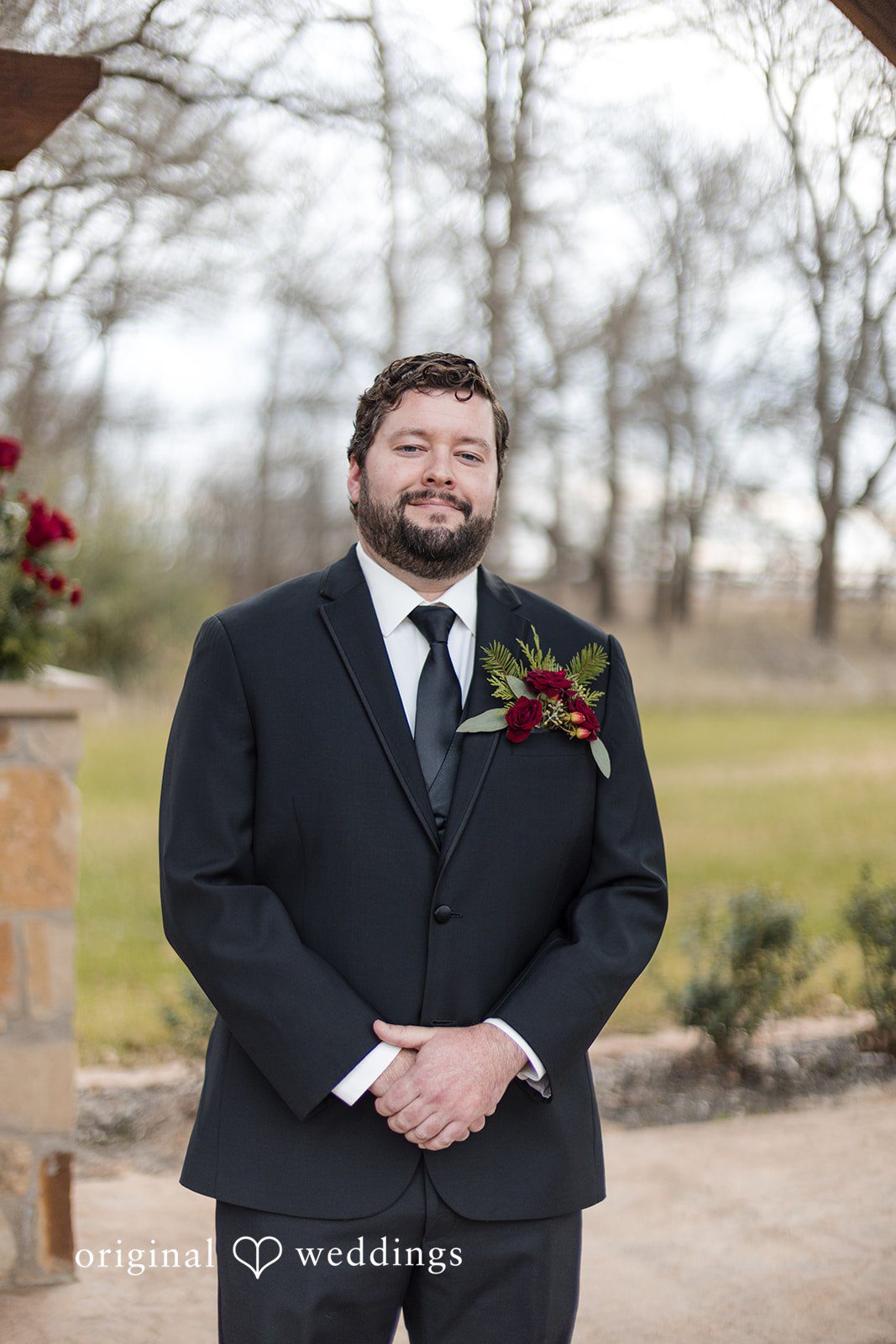 Groom portrait before wedding ceremony