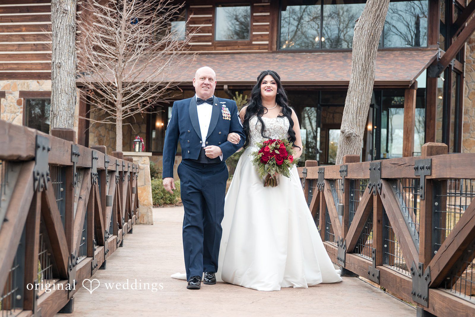 Bride walking down the aisle