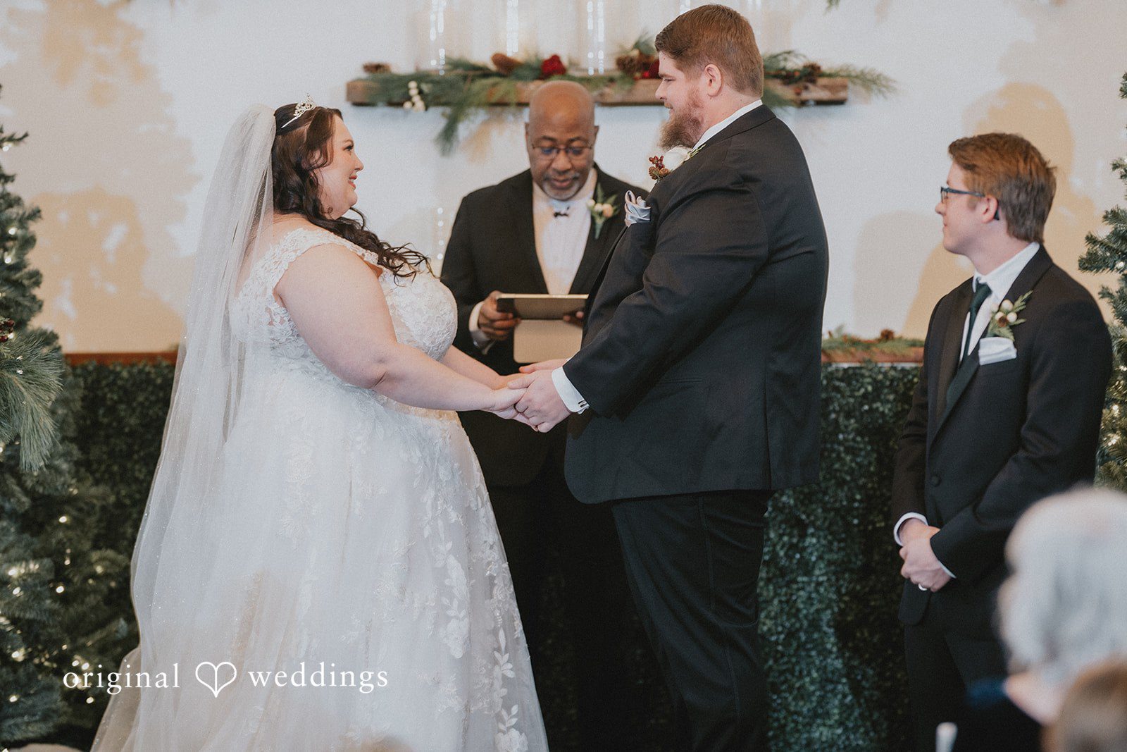 The couple exchanges marital vows