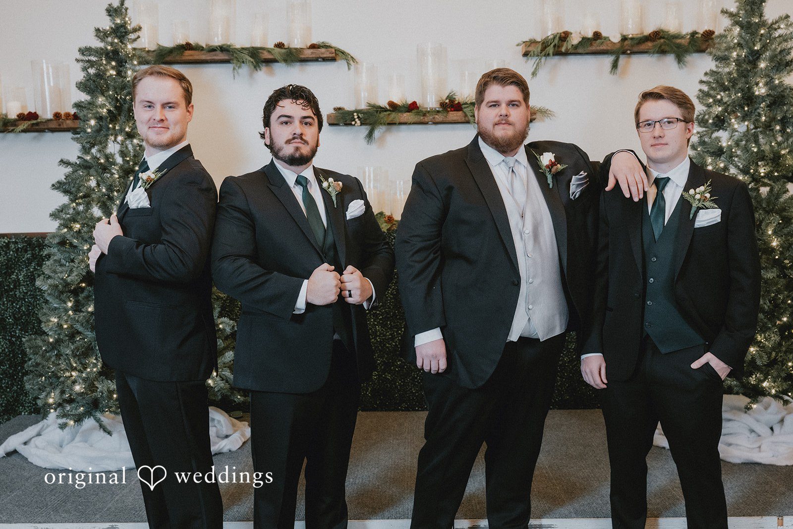 Our Kansas City wedding photographers captured a stunning portrait of the groom and his groomsmen