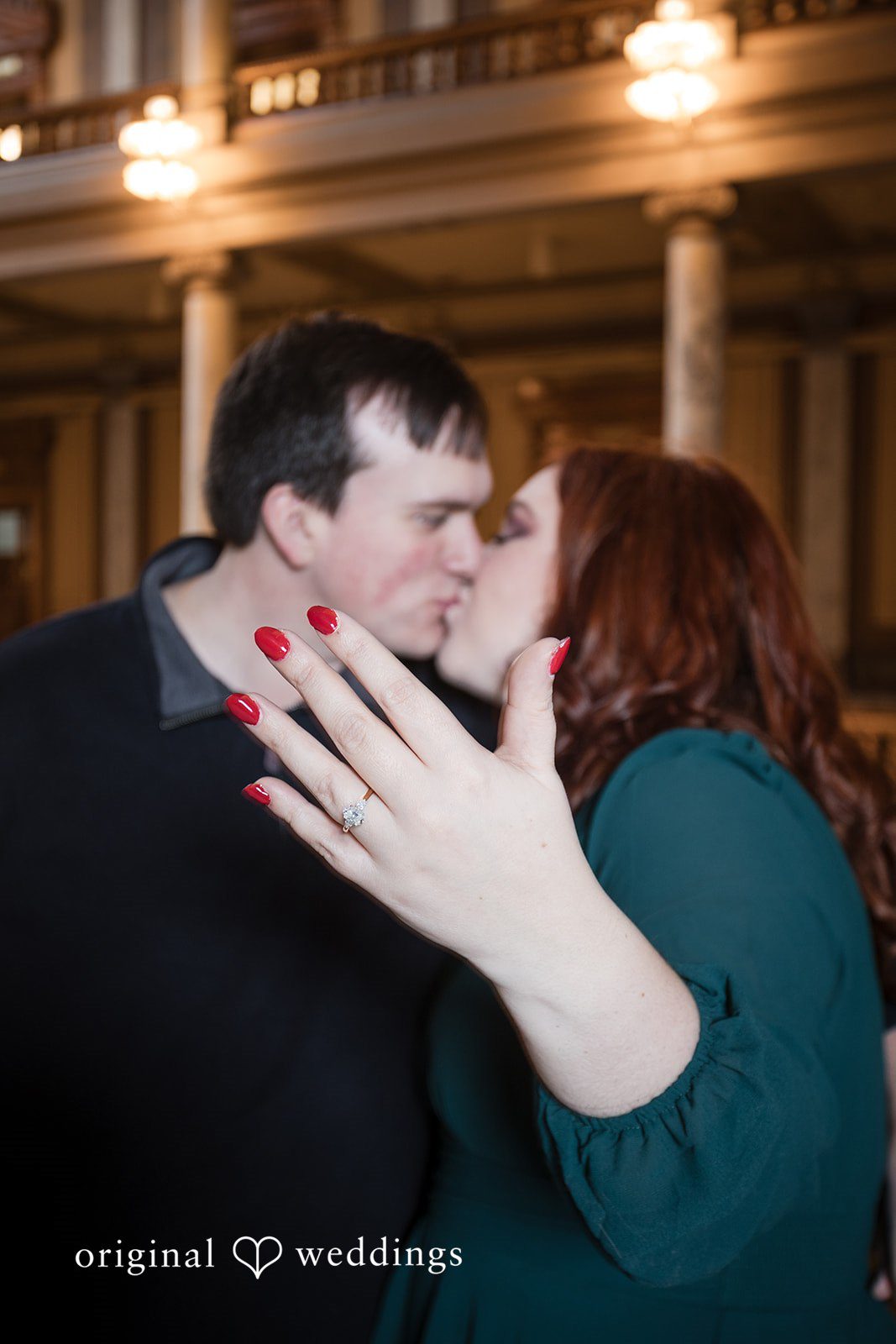 Close up of beautiful engagement ring at The State House