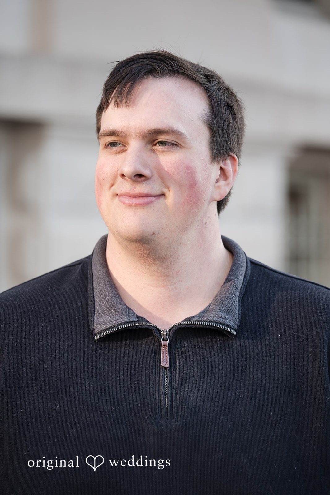 Elegant picture of groom to be at The State House