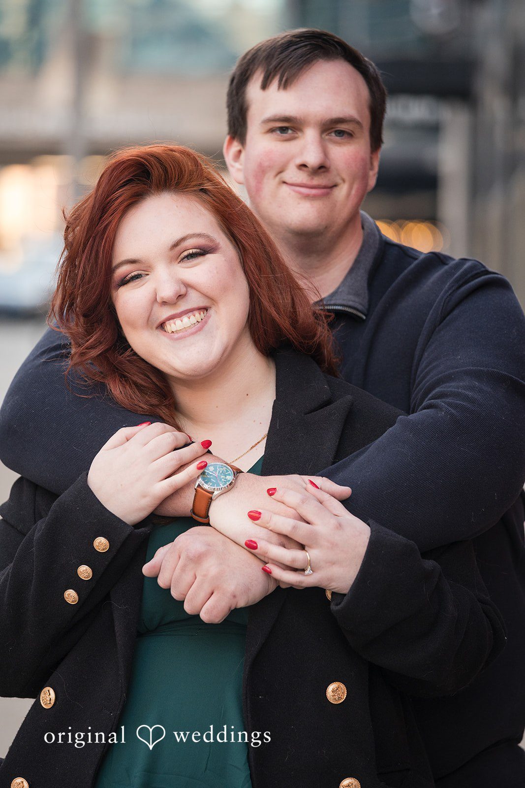 Lovely pose of couple during photo session at The State House