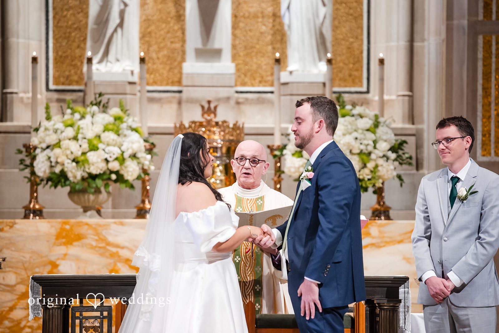 Paola + Jeremy Ceremony reading moment inside the church