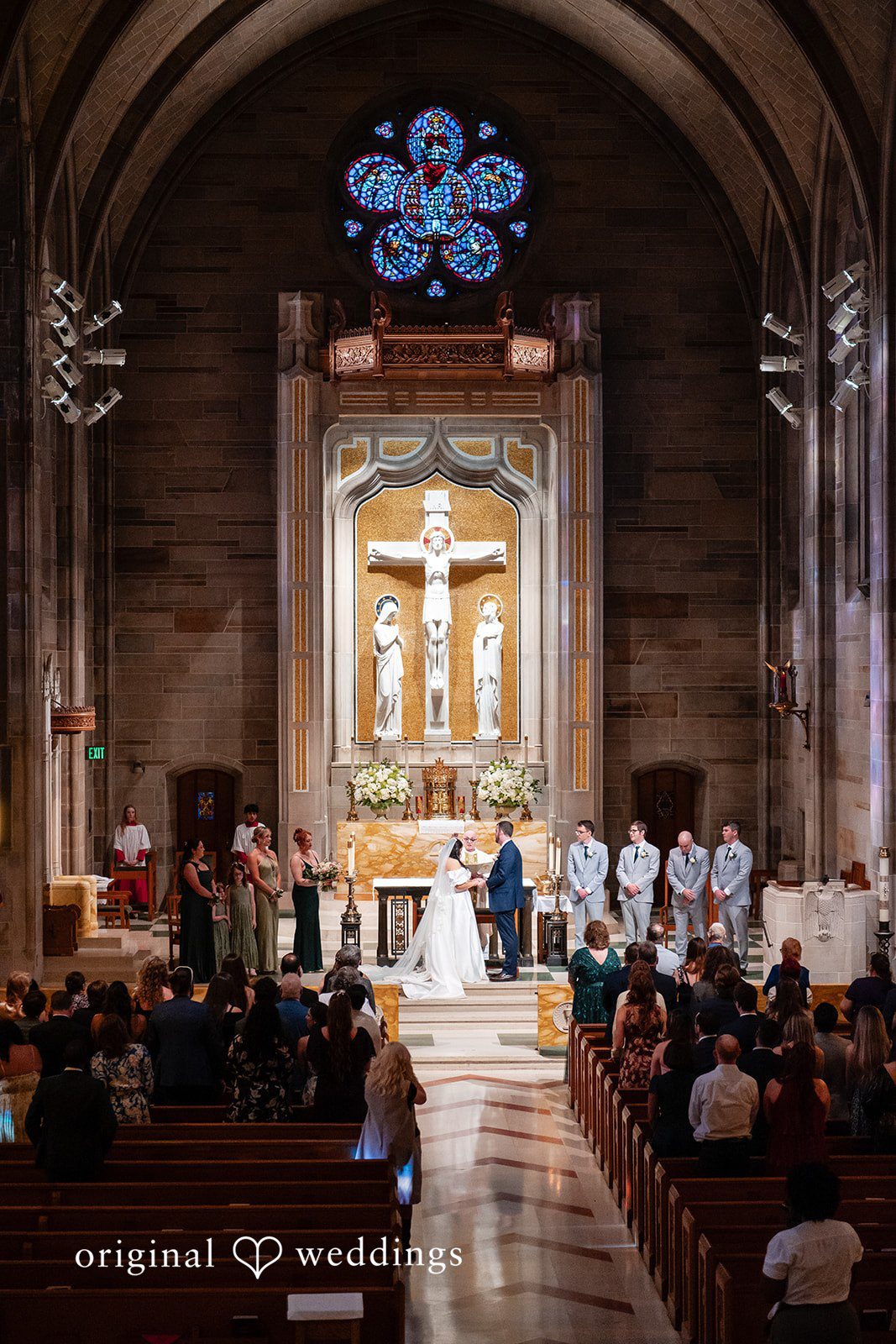 Paola + Jeremy Indoor ceremony moment at The Sylvan Hotel Wedding