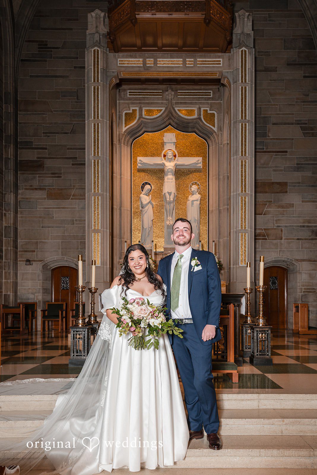 Paola + Jeremy Bride and groom portrait inside the church venue