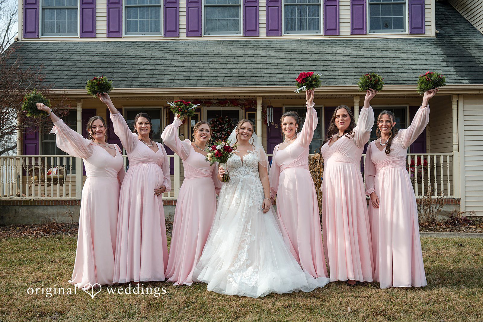 Michael + Shannon A joyful portrait of the bride and her bridesmaids