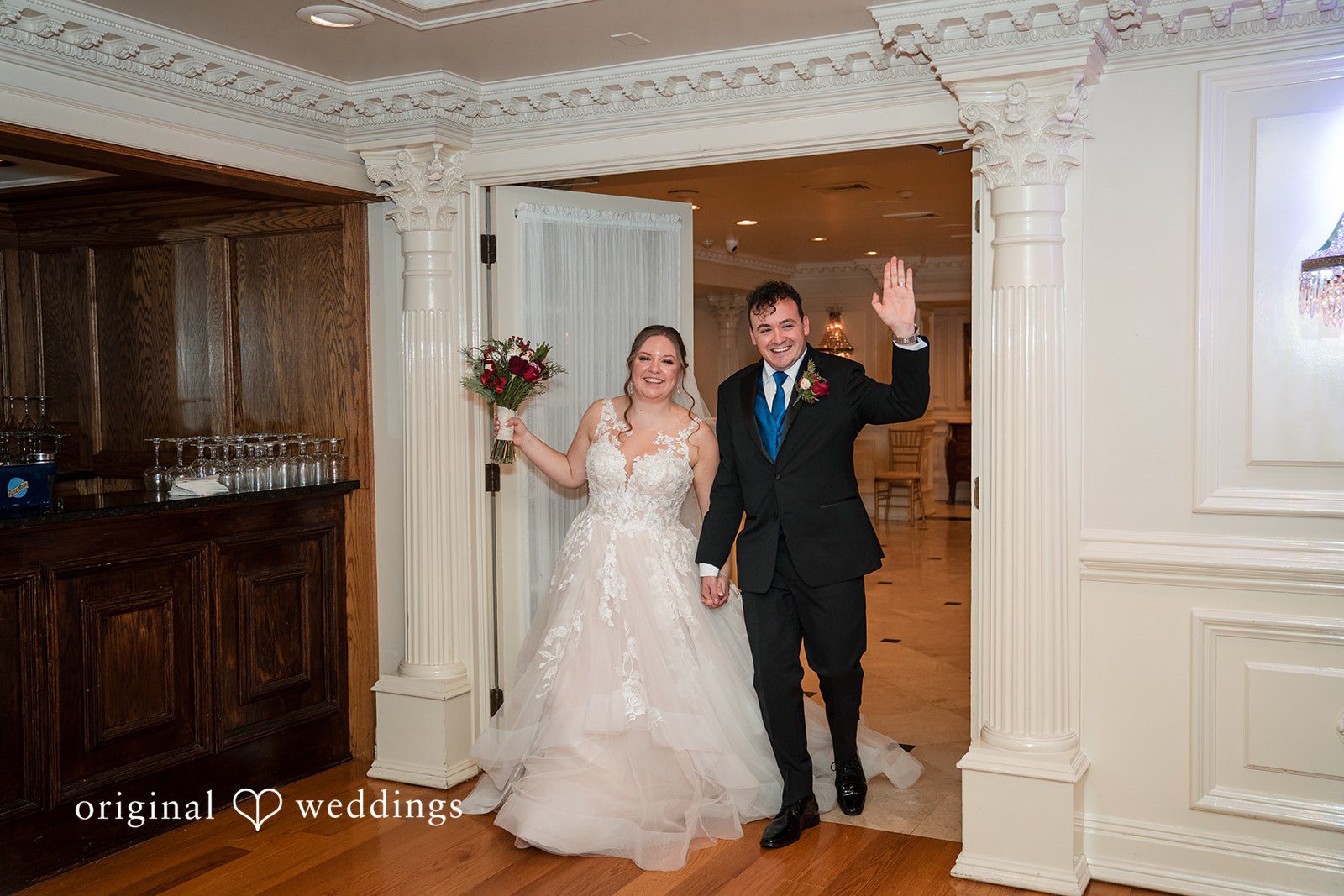 Michael + Shannon Our New York City wedding photographers captured the moment the couple made a joyful entrance to their wedding reception