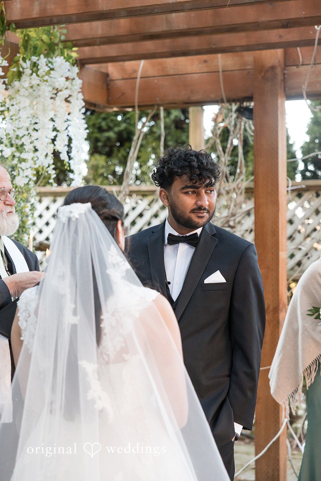 Emotional groom reaction during the wedding ceremony