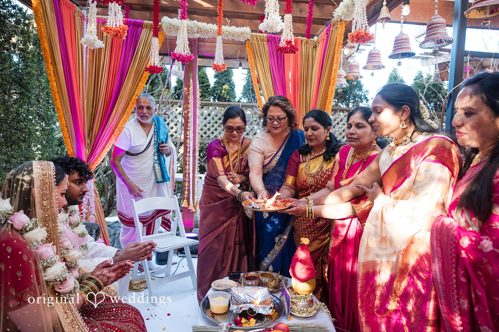 Taylor + Yash Indian styled ceremony of couple at The Troutdale House
