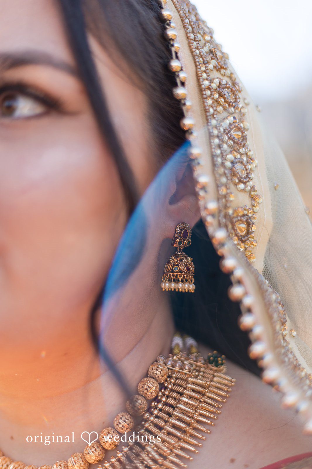 Taylor + Yash Beautiful pose of bride with elegant jewellery