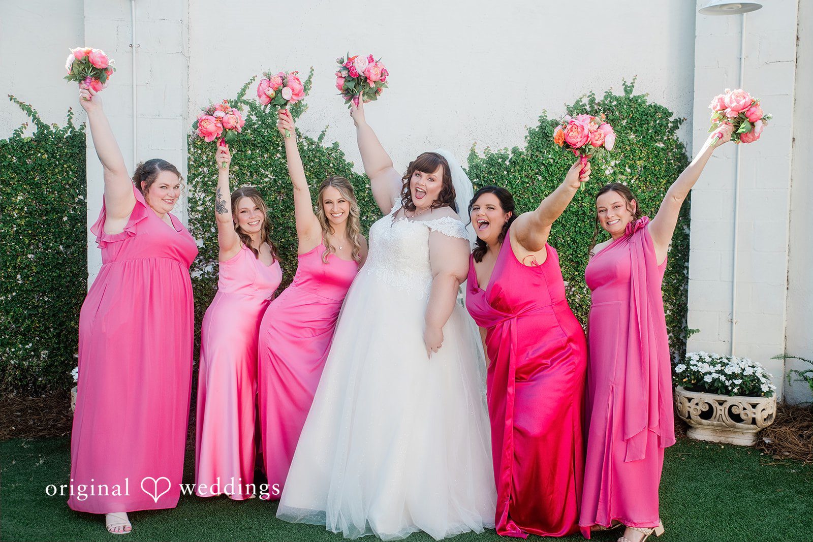 Hilary + Thomas A beautiful portrait of the bride and her bridesmaids