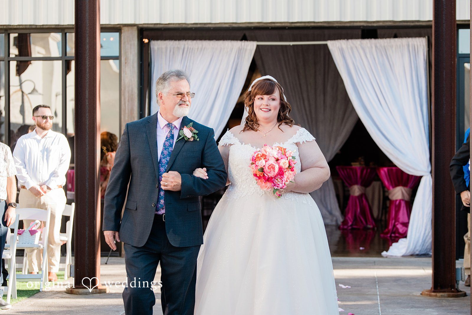 Hilary + Thomas The bride's father walks the bride down the aisle