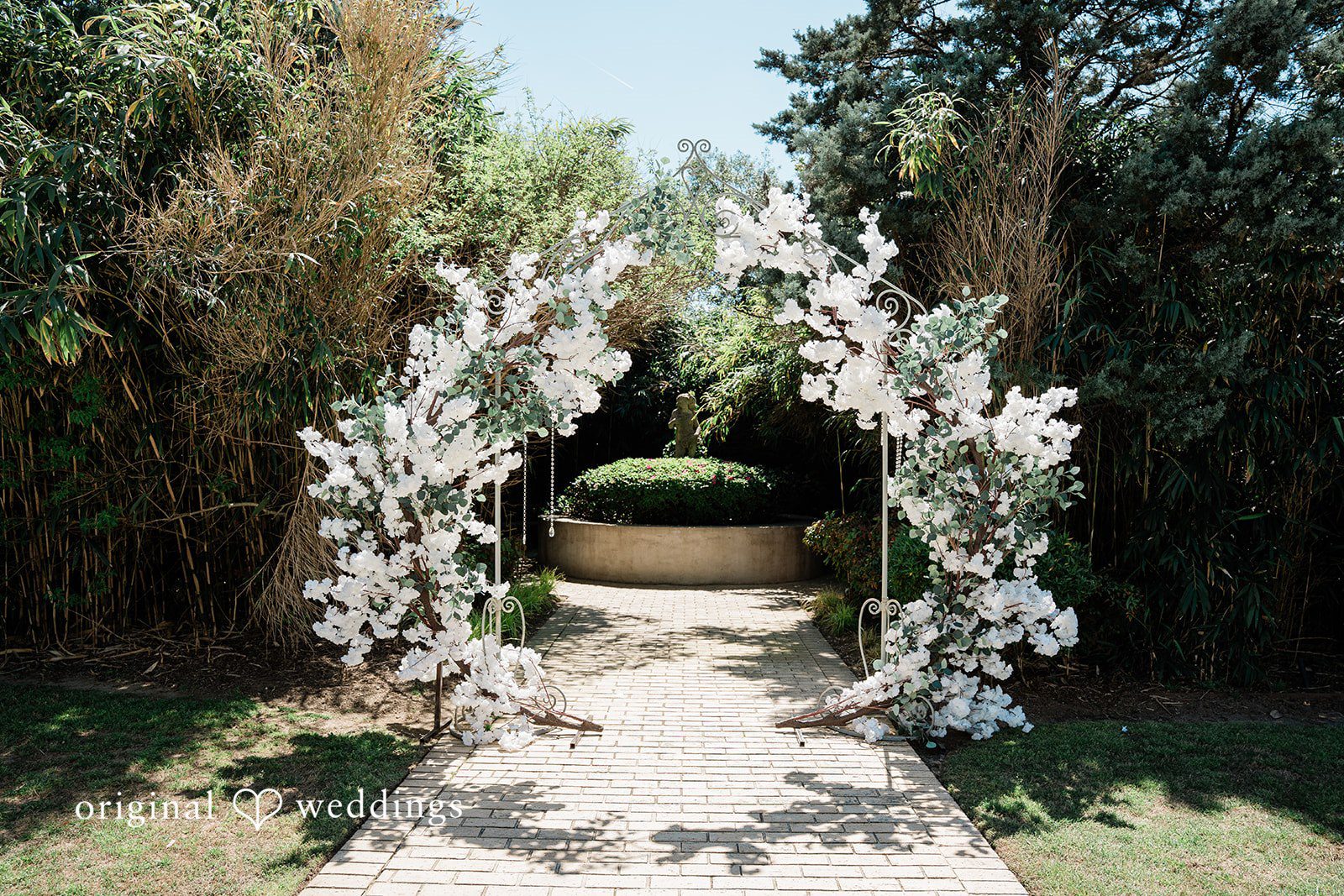 Romantic wedding venue atmosphere shot