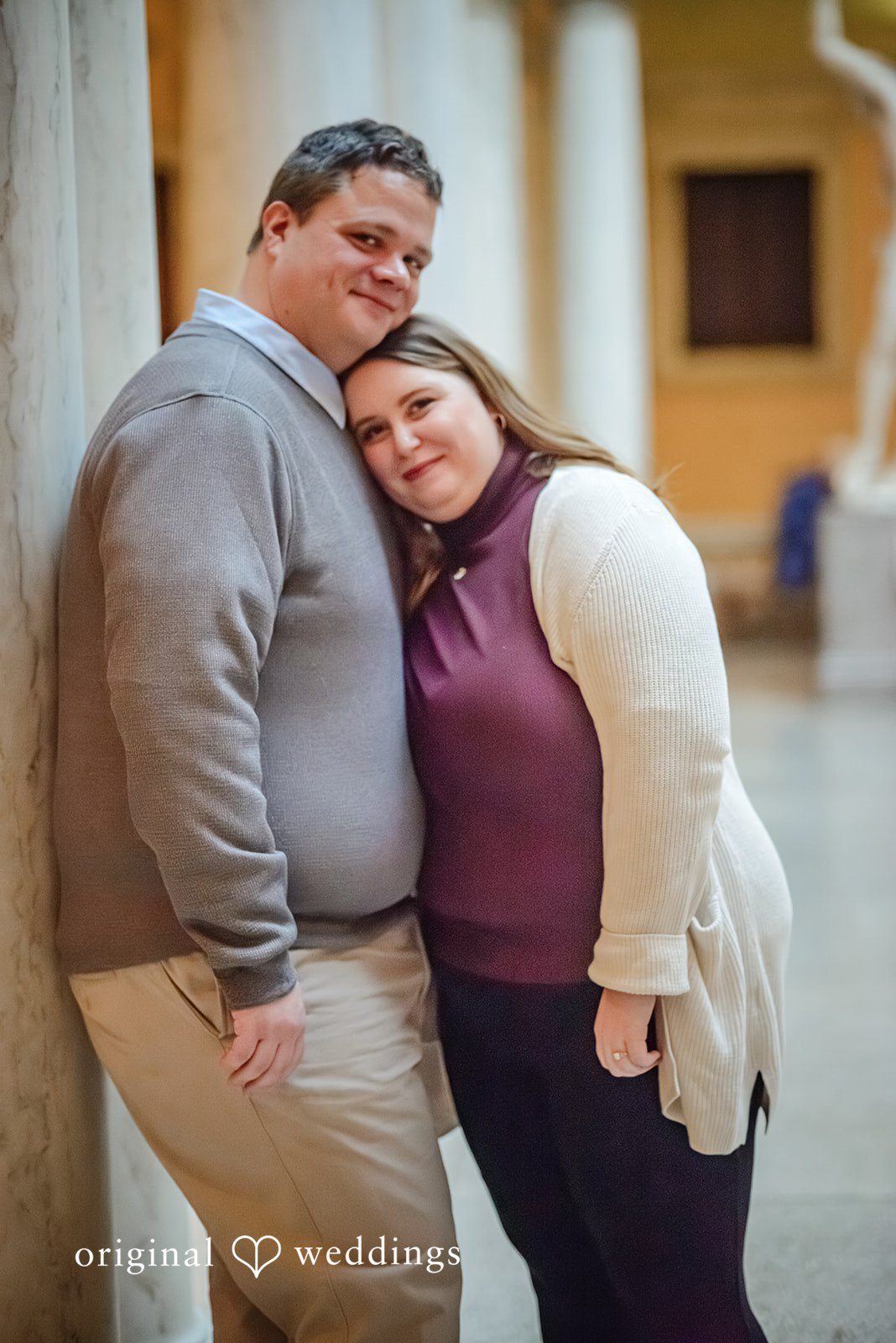 Nicole + Greg A beautiful portrait of the couple at Walters Art Museum