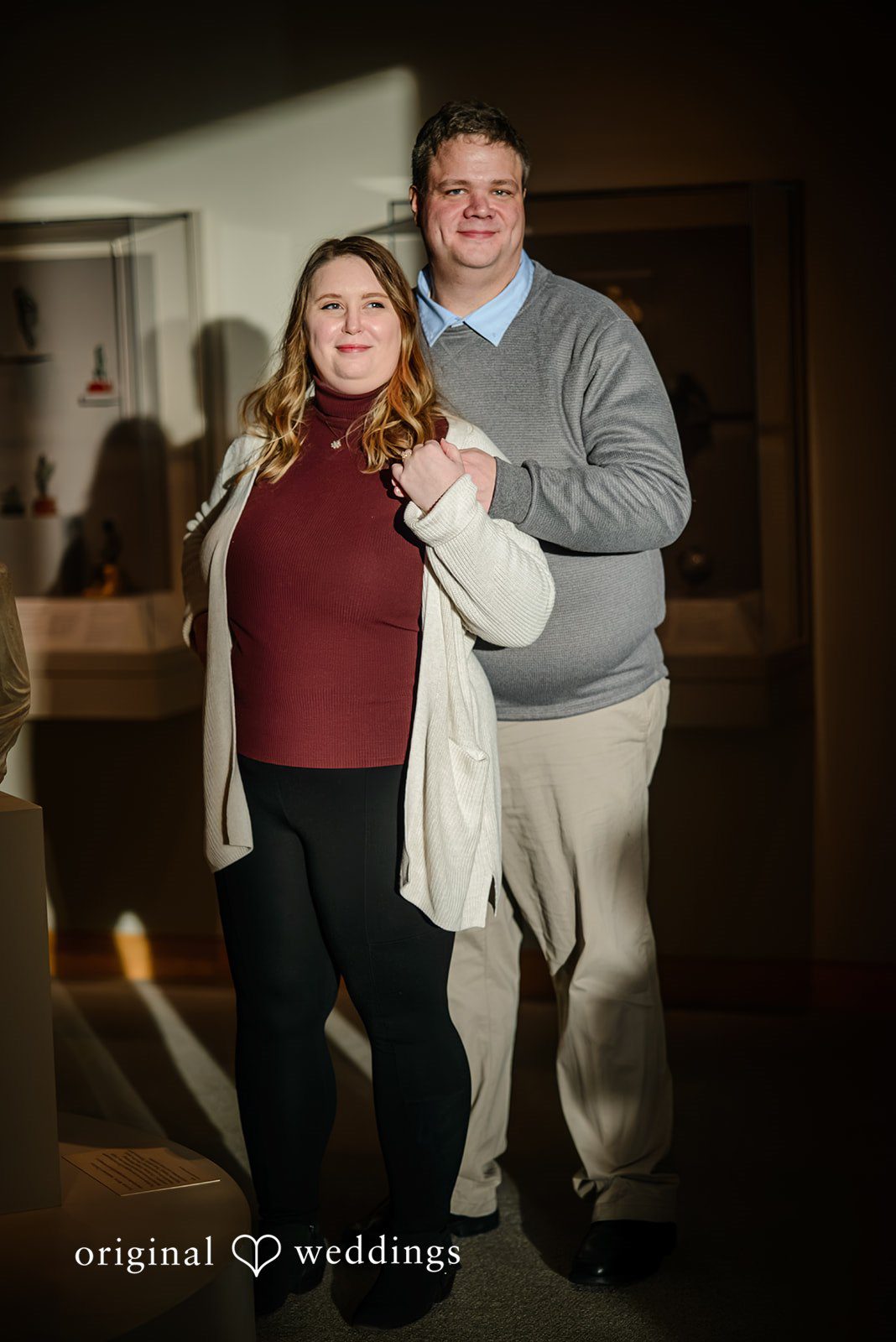 Nicole + Greg A night portrait of the couple at the Walters Art Museum