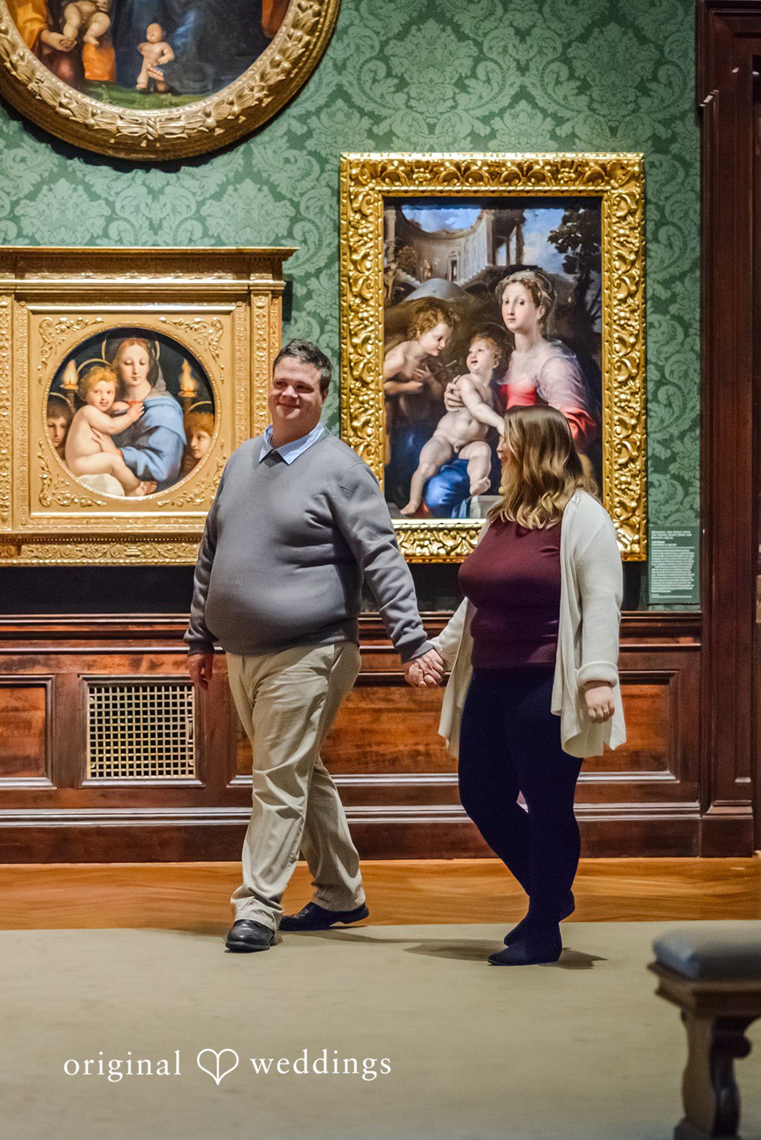 Nicole + Greg The couple takes a walk through the museum