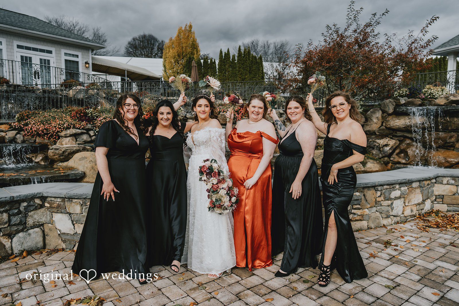Lovely picture of bride with bridesmaids