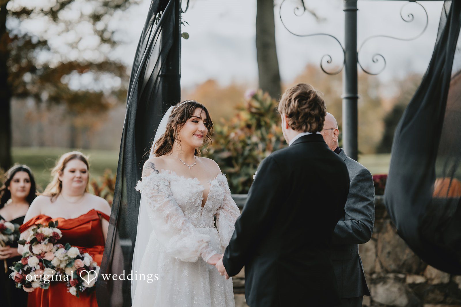 Couple looking at each other during ceremony