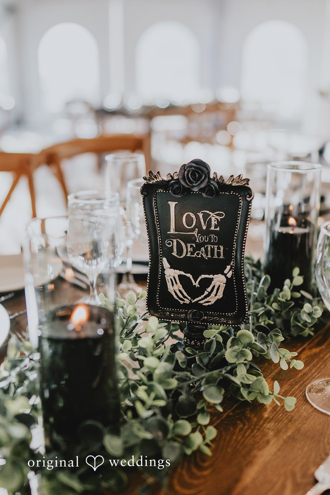 Classic candle-lit table arrangement at West Hills Country Club