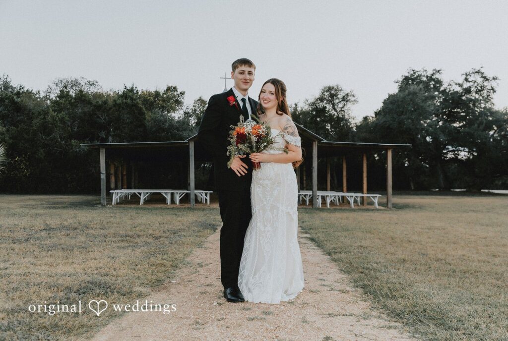 Grace + Noah Bride and groom smiling together at Western Sky captured by San Antonio wedding photographers from Original Weddings