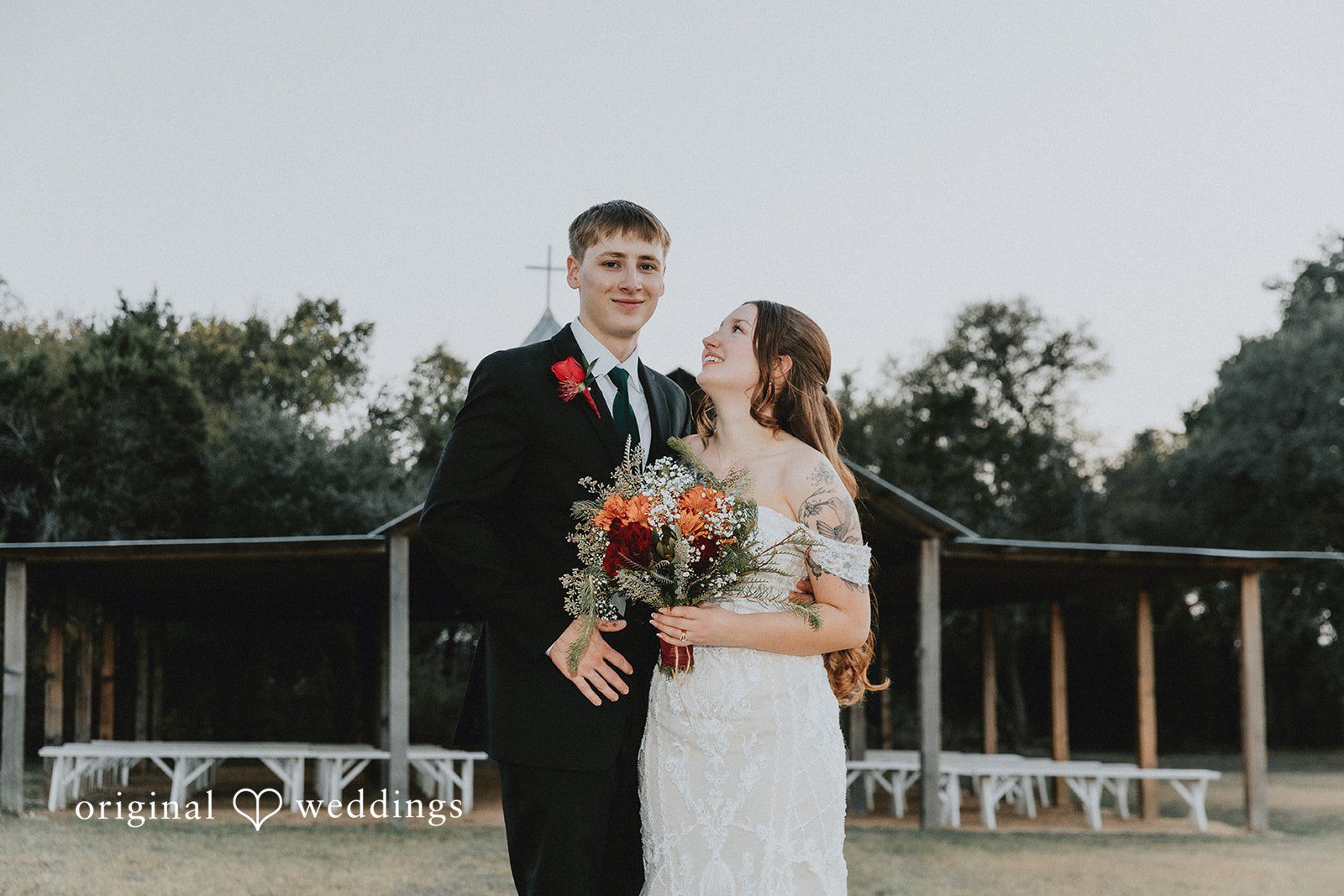 Close wedding picture of bride and groom at Western Sky captured by San Antonio wedding photographers from Original Weddings