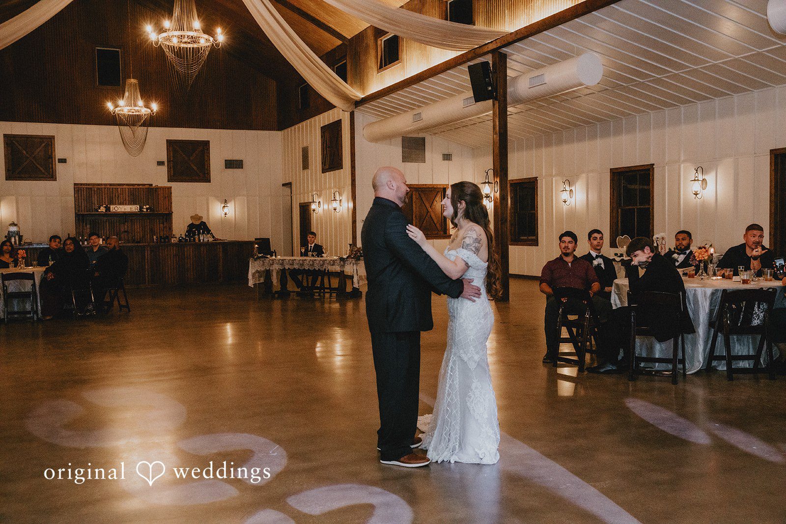 Emotional wedding reception dance