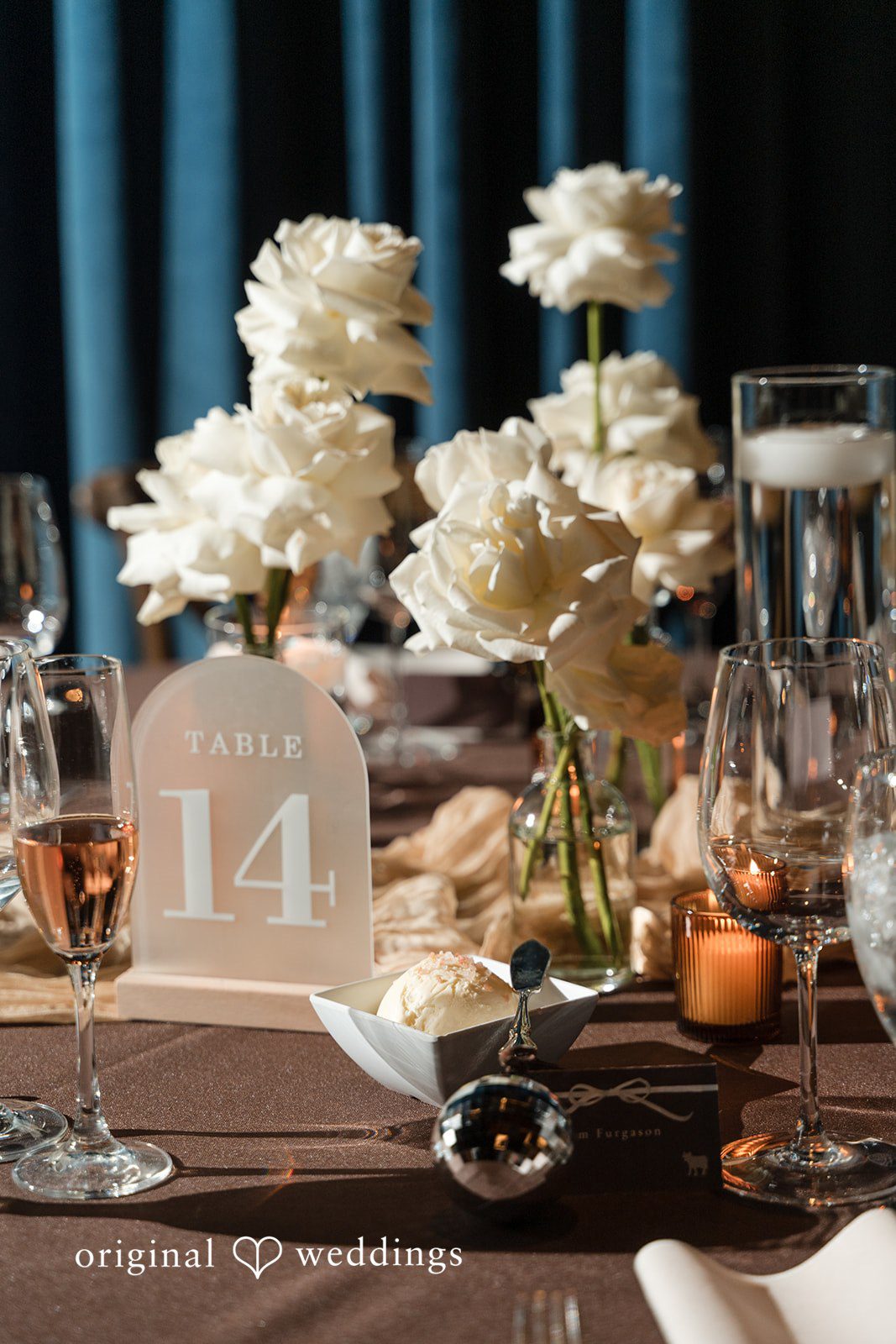 Erin + Zack Tables decorated with beautiful flowers