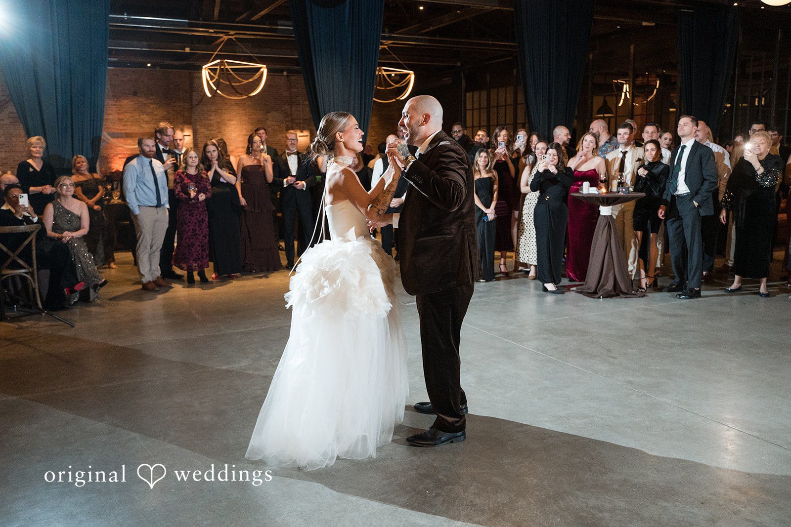Erin + Zack The couple dances happily