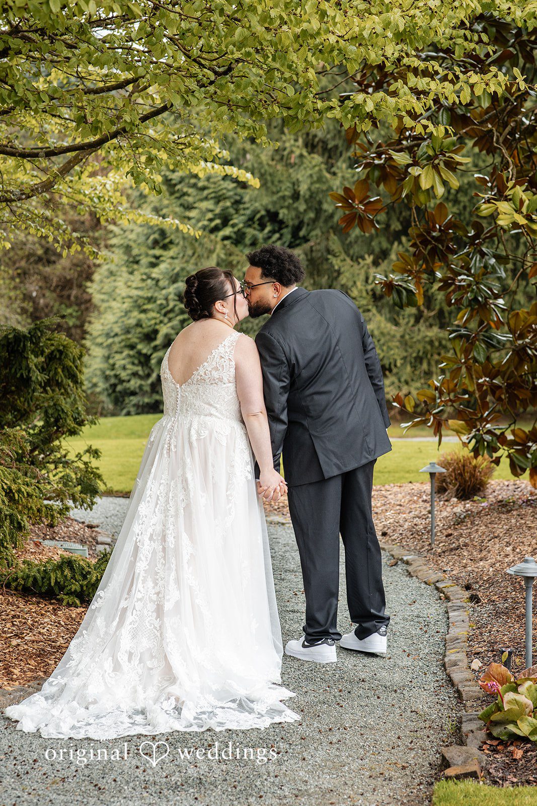 Romantic kiss moment of the couple