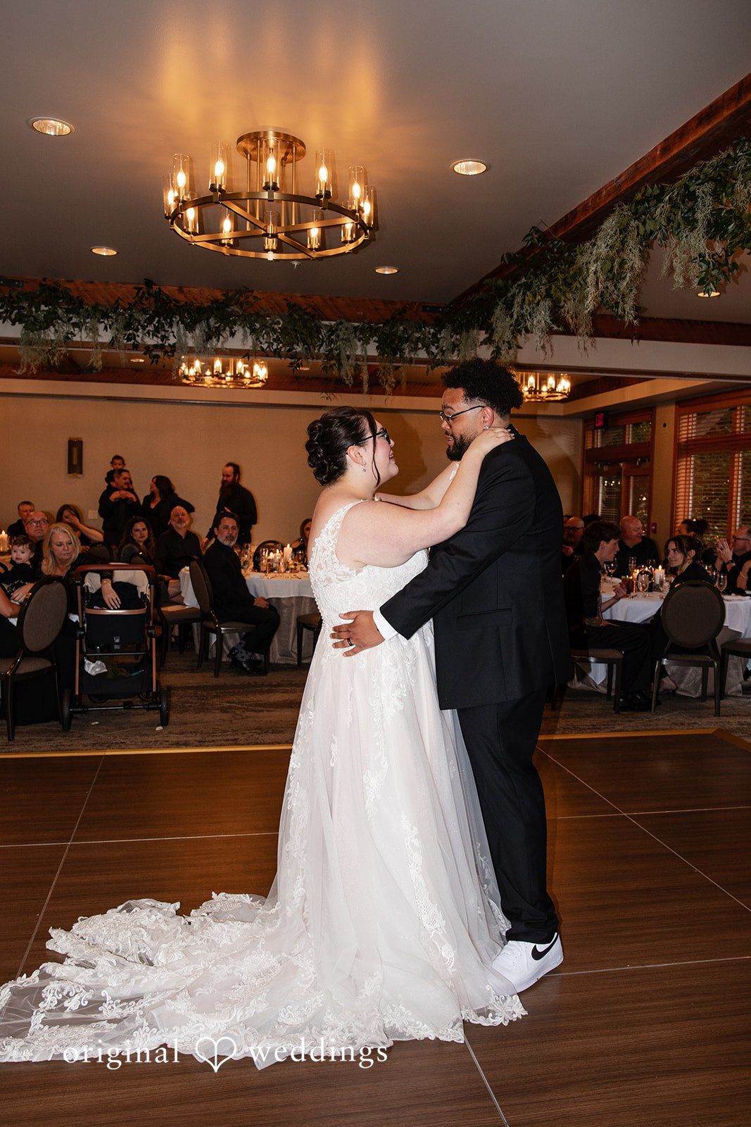 Candid wedding reception dance  moment