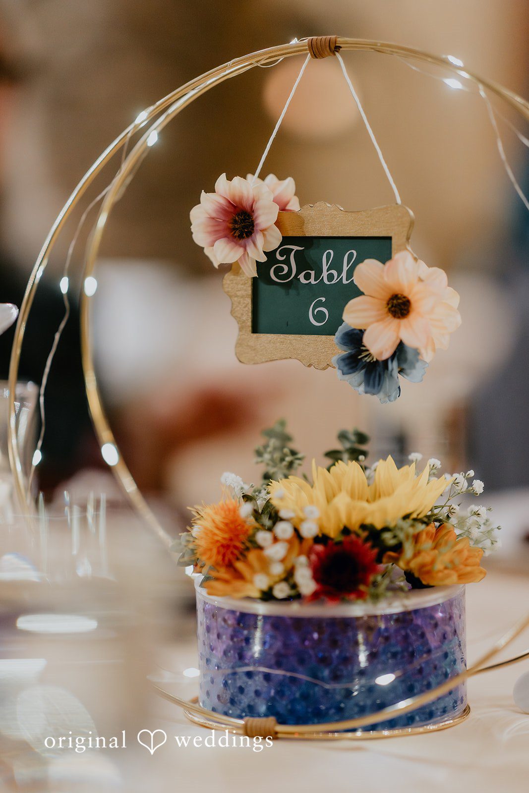 Stylish decorative round stand setup at Windmill House