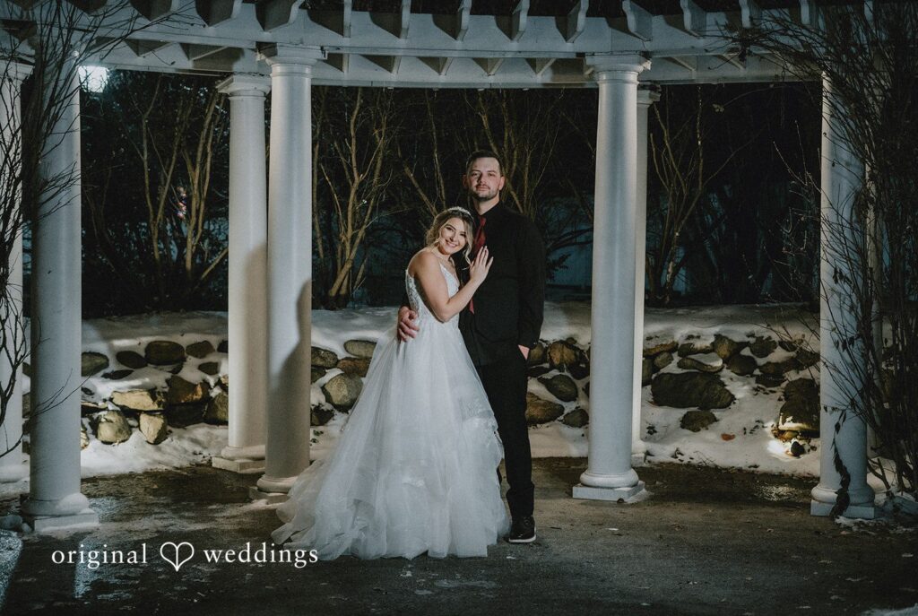 Sarah + Justin Stunning Portrait of couple at Aberdeen Manor by Chicago Wedding Photographers from Original Weddings.