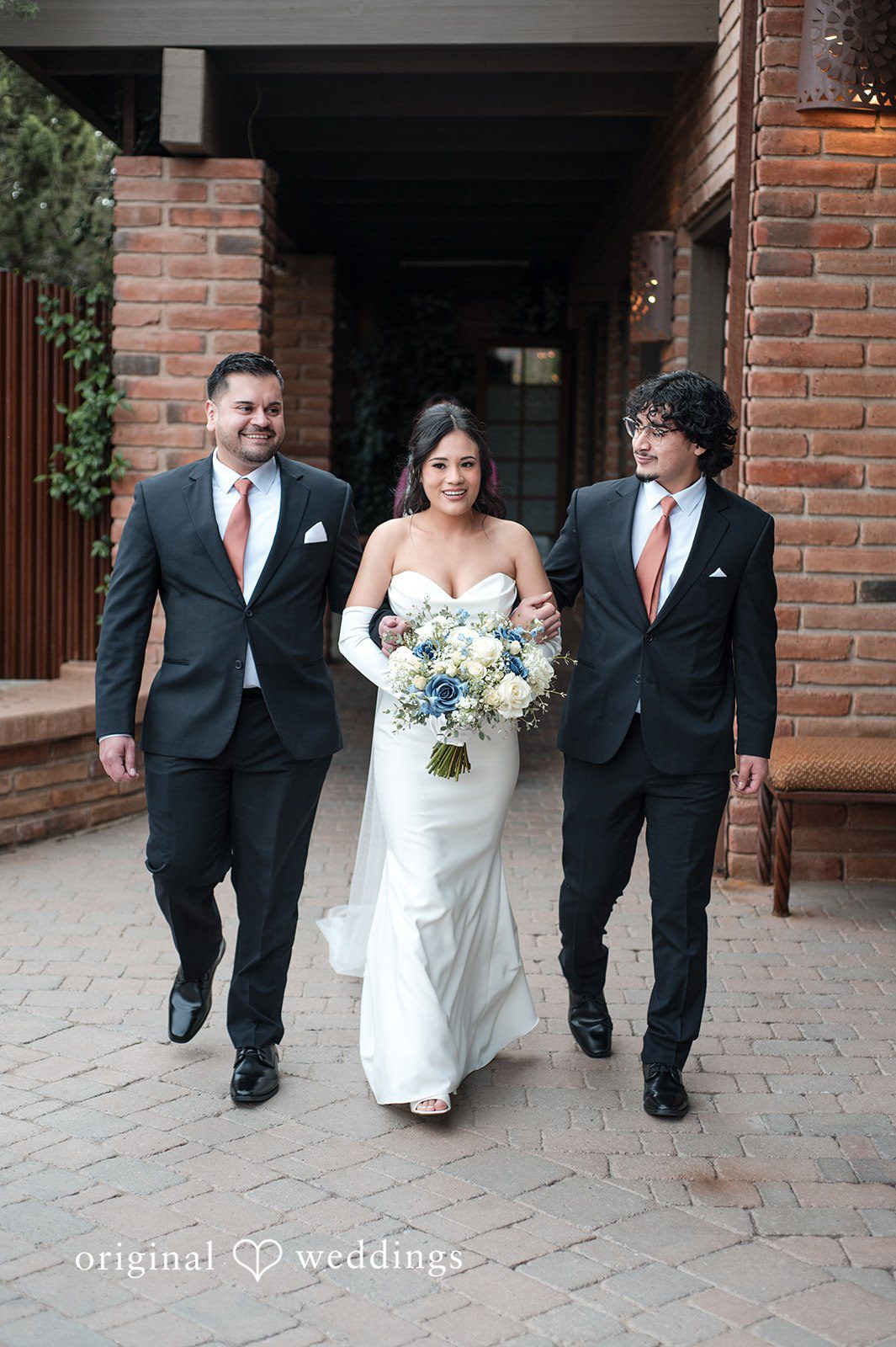 Emotional bridal entrance on wedding day