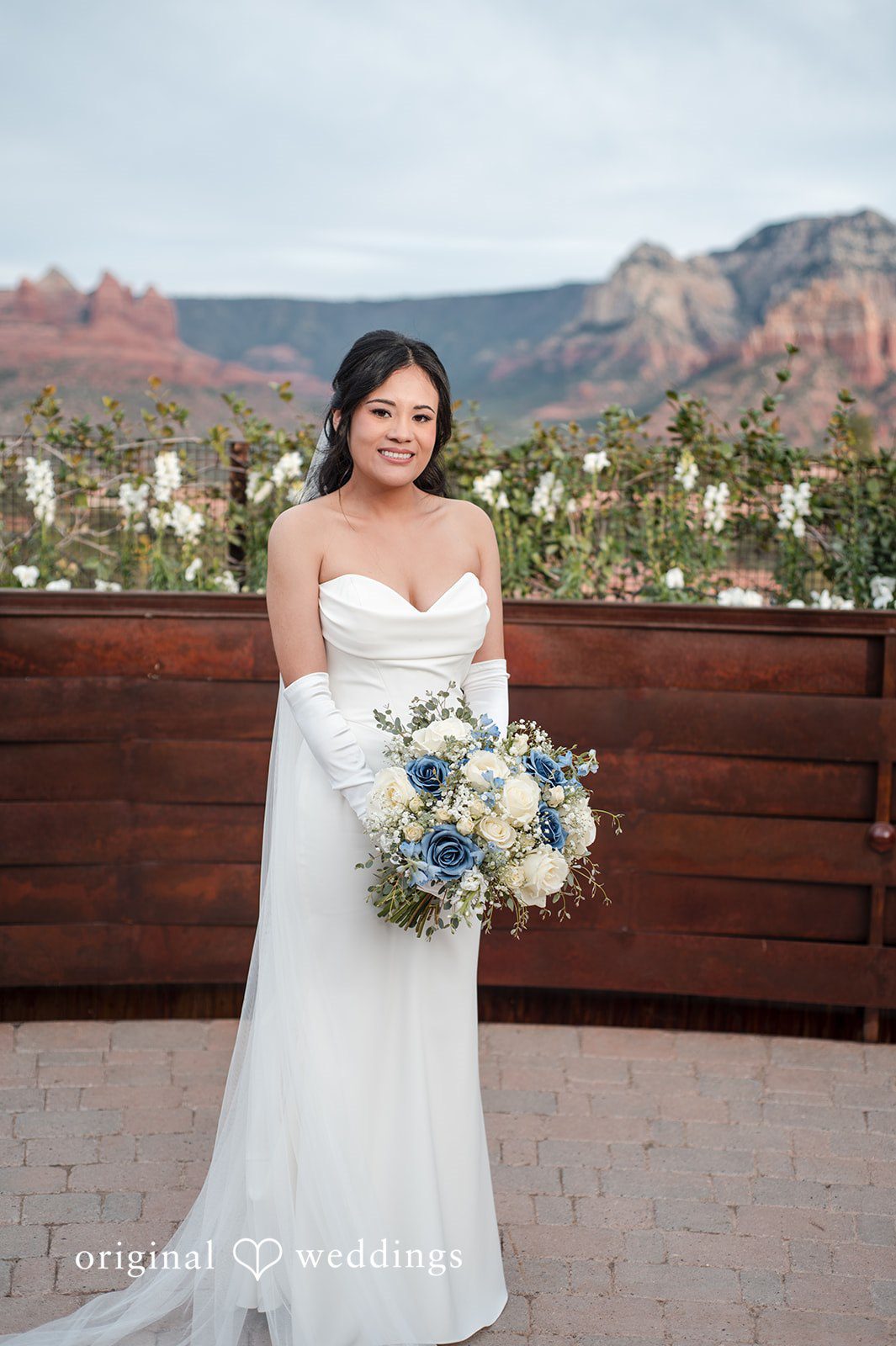 Beautiful bride in wedding dress at Agave of Sedona