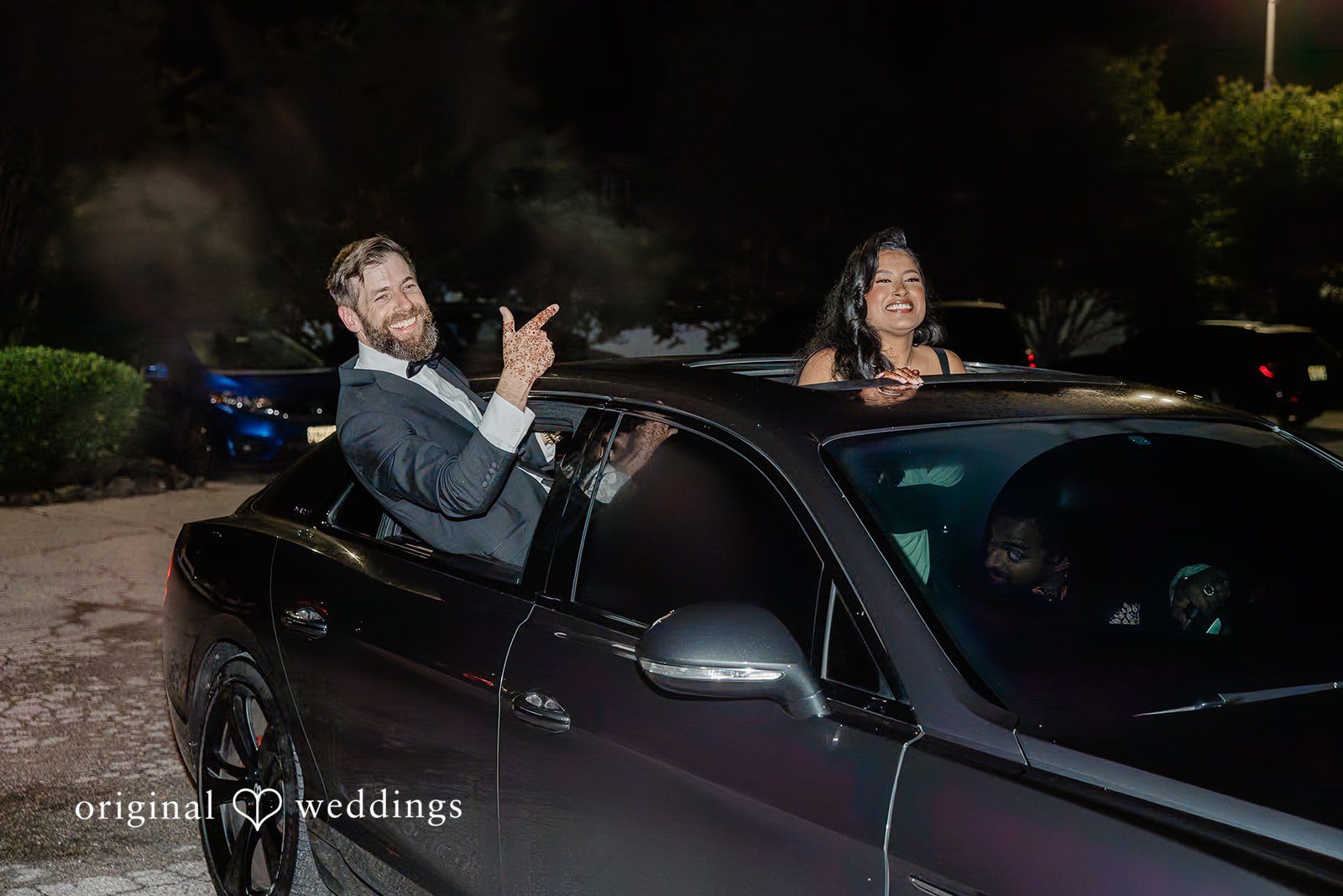 Beautiful picture of couple in a car