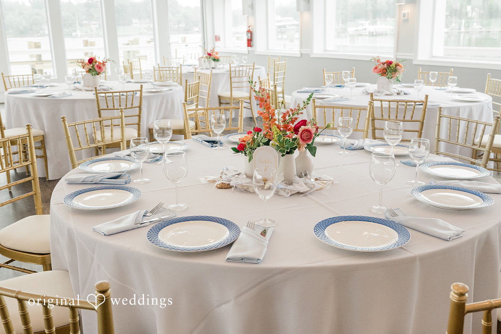 Top view of wedding table at Anchor Inn