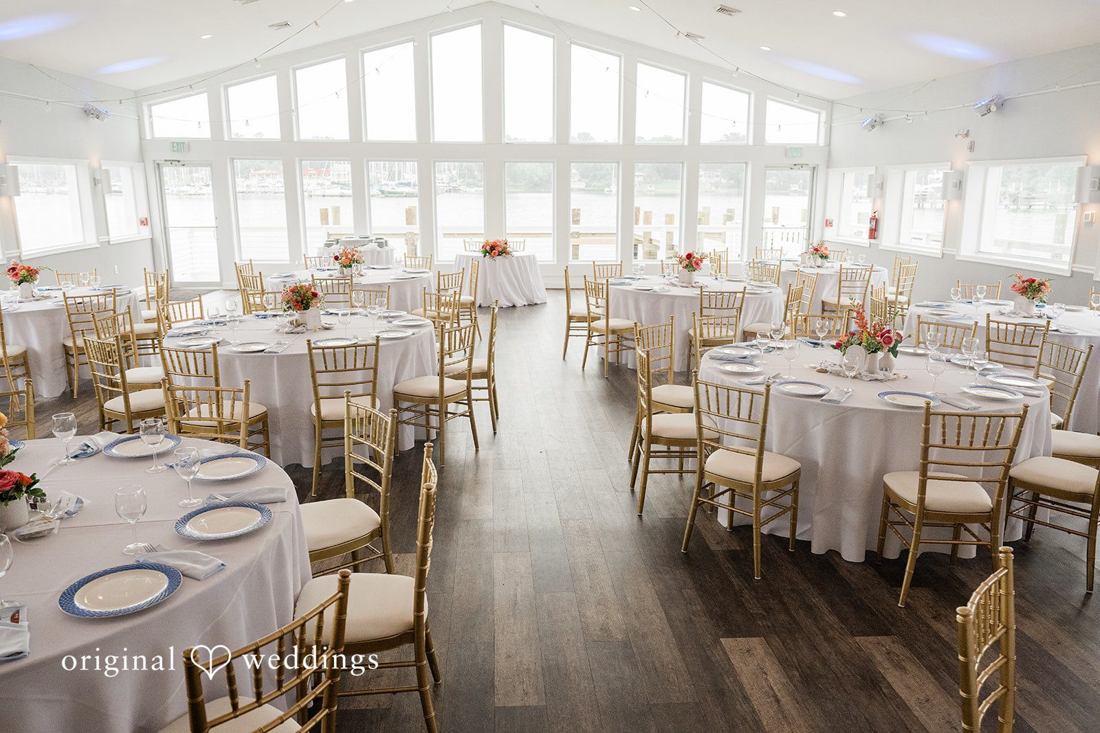 Wedding table set up at Anchor Inn for reception