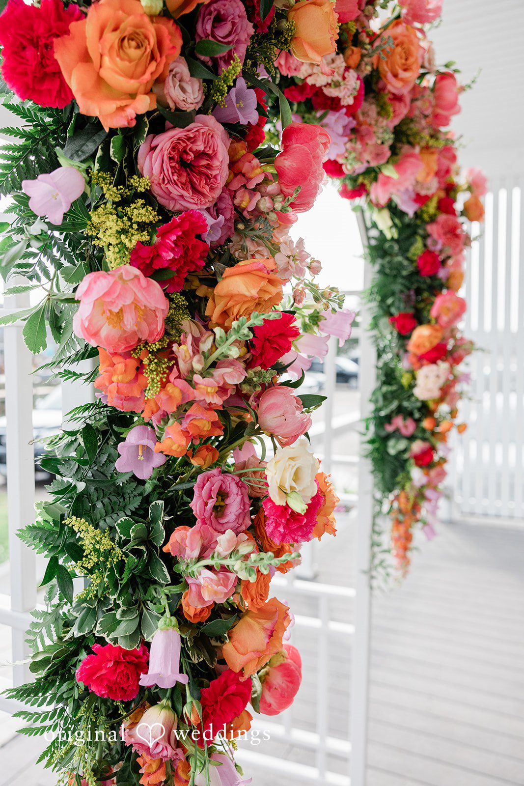 Beautiful flowers arch at Anchor Inn wedding