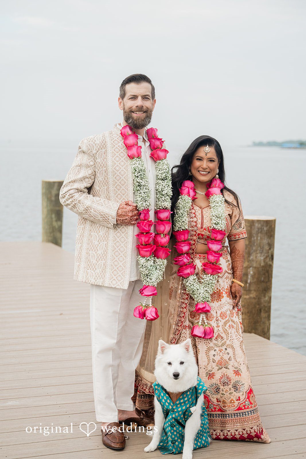 Stunning portrait of couple with a pet dog at Anchor Inn