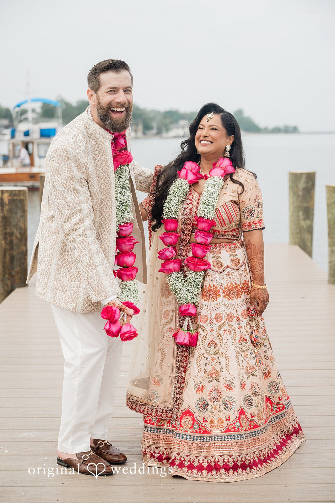 Baltimore wedding photography by Original Weddings capturing the fun and joyful moments of couple at Anchor Inn