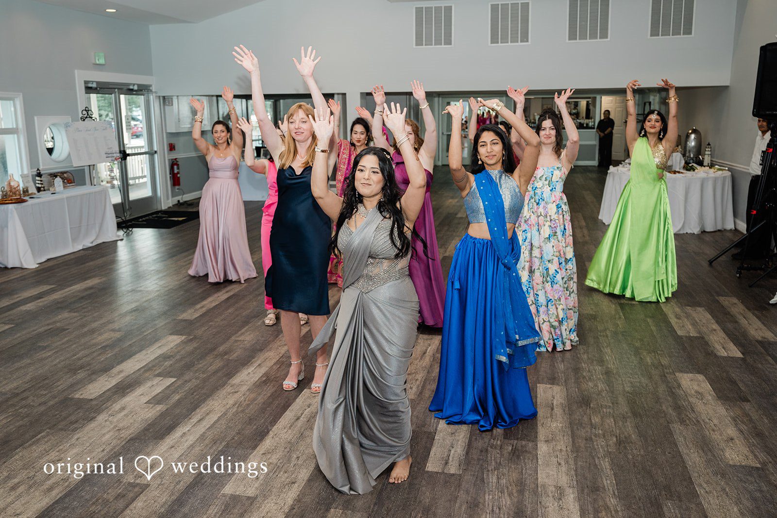 Girls presenting a dance together at Anchor Inn wedding