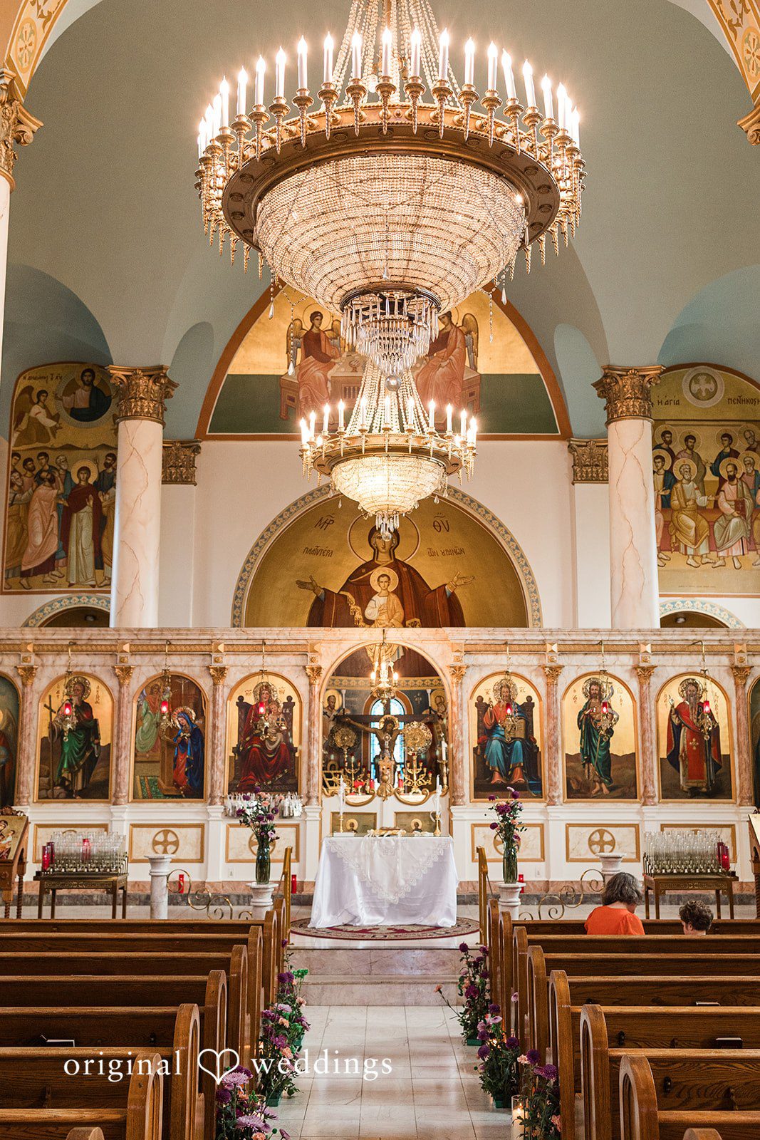 Zaina + Nick Romantic wedding venue atmosphere at Annunciation Greek Orthodox Church